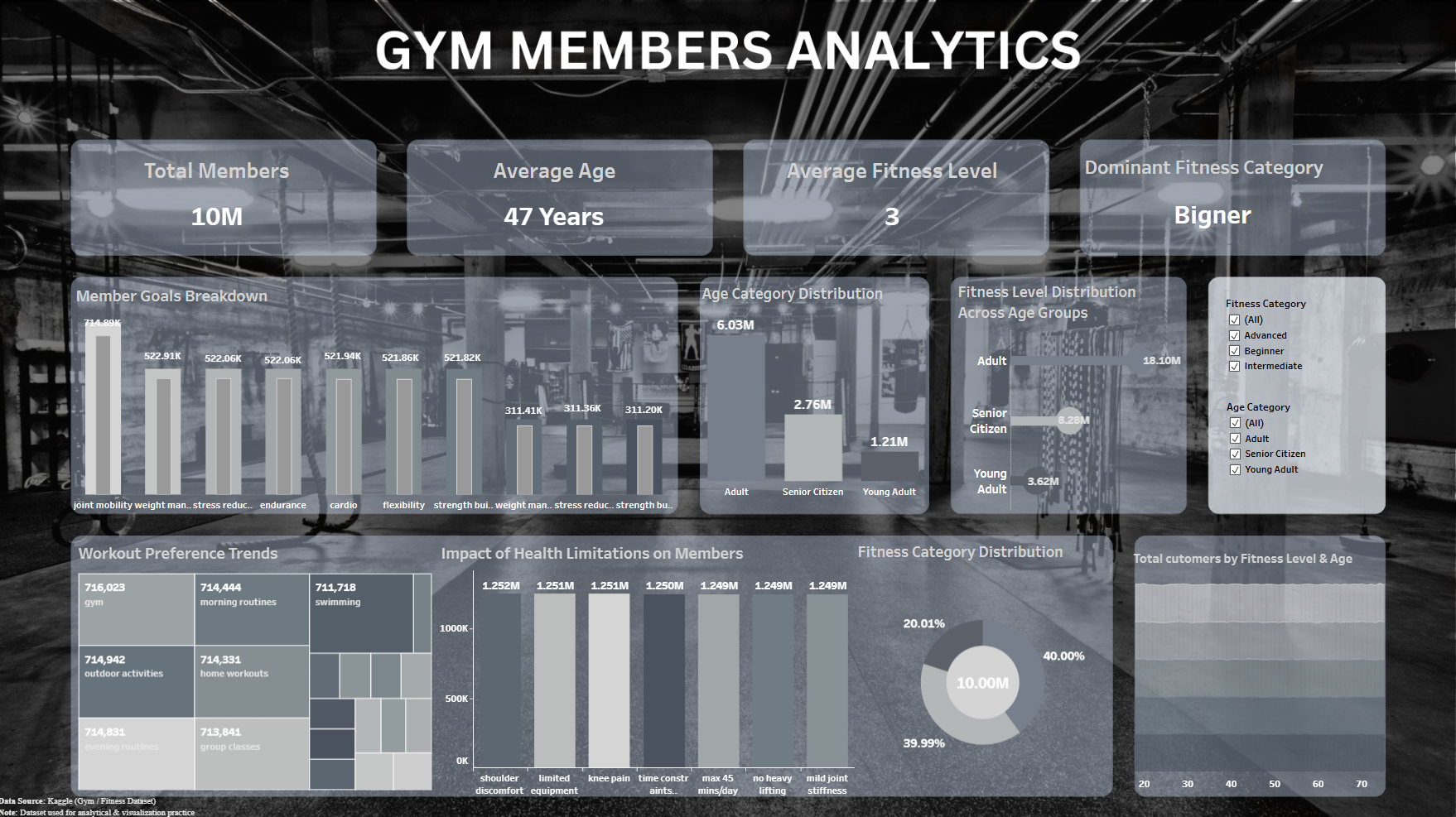 Gym Members Analytics Dashboard